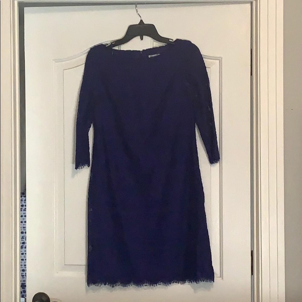 Eliza J deep purple lace dress